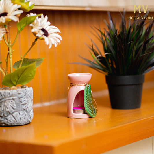 Pink Leaf Aroma Diffuser Gift Set – Moksh Vatika