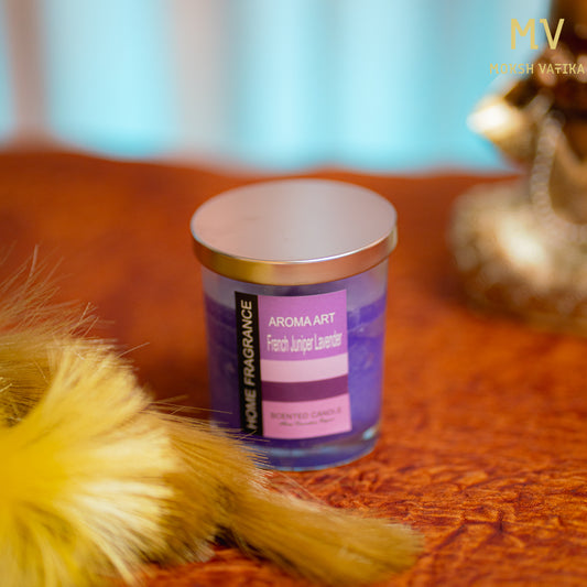 Moksh Vatika Aroma Art Lavender Scented Candle – French Juniper