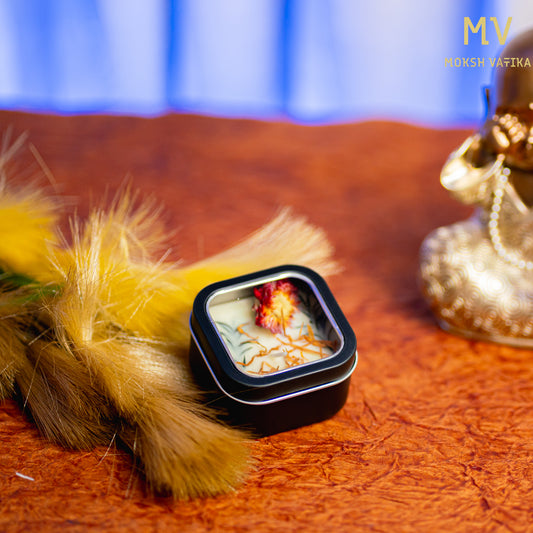 Floral Botanical Candle – Black Tin