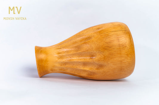 Hand-Carved Natural Wood Vase – Natural Finish