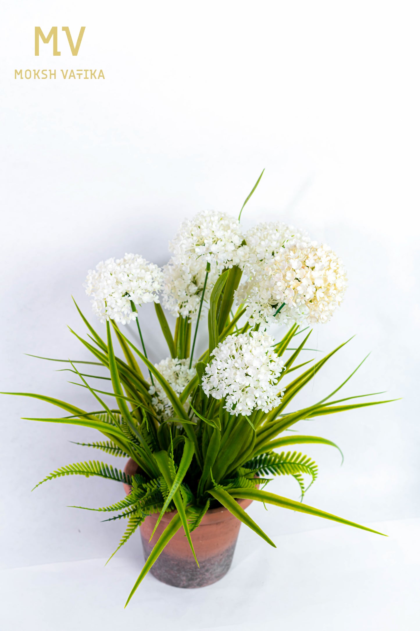 White Bloom Grass Arrangement