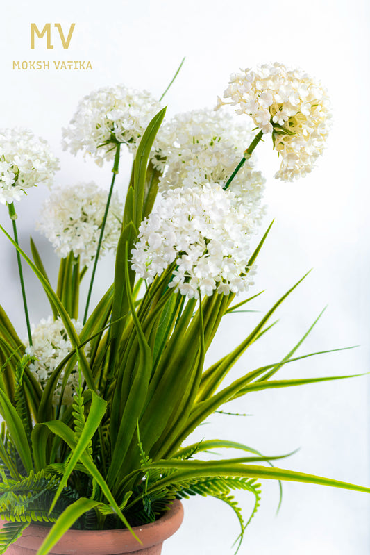White Bloom Grass Arrangement