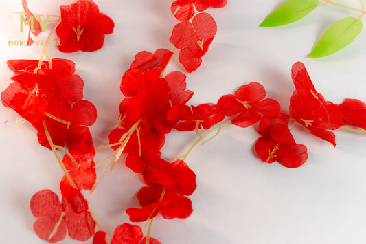 Artificial Wisteria Flower Orchid Spray Stem - Scarlet red (set of 6 pieces)