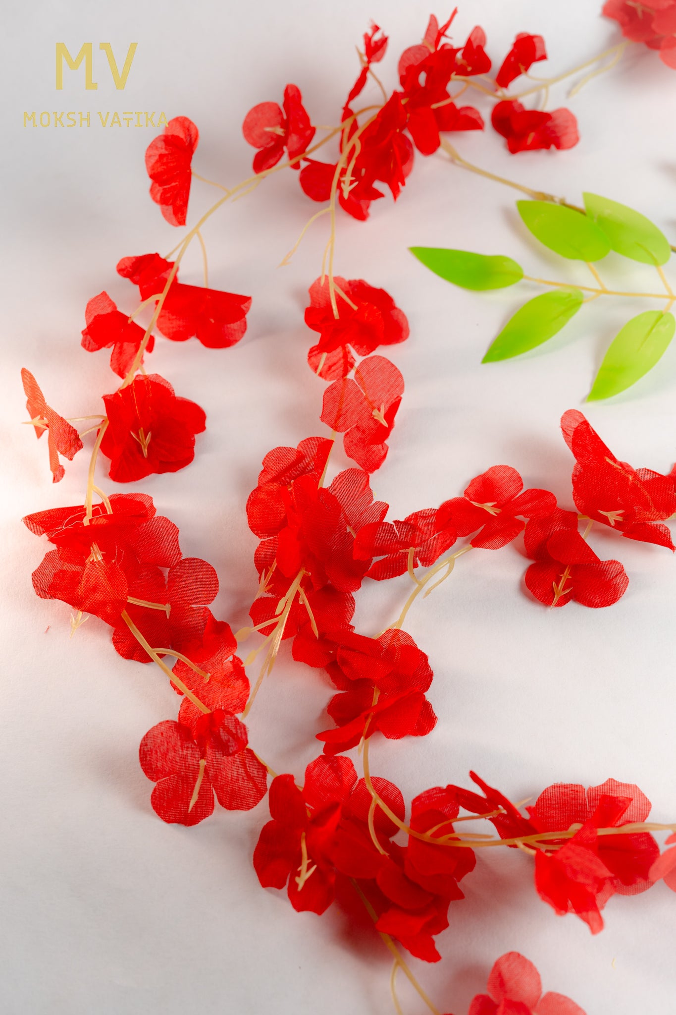 Artificial Wisteria Flower Orchid Spray Stem - Scarlet red (set of 6 pieces)