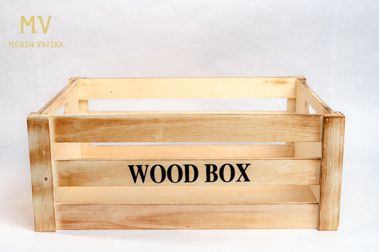 Rustic Wooden Storage Crate – Natural Finish (Set of 5)