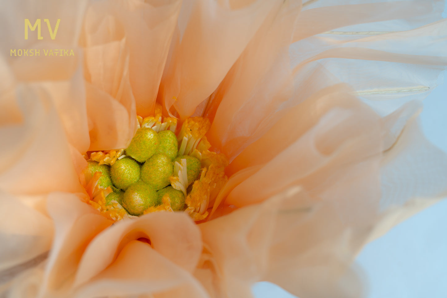 Artificial Tulle Peony Flower – Peach