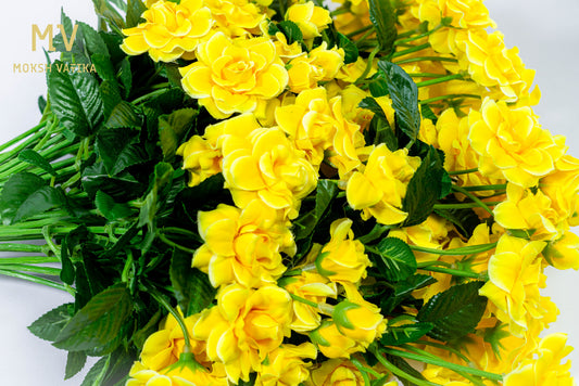 Bright Yellow Rose Spray – Set of 6