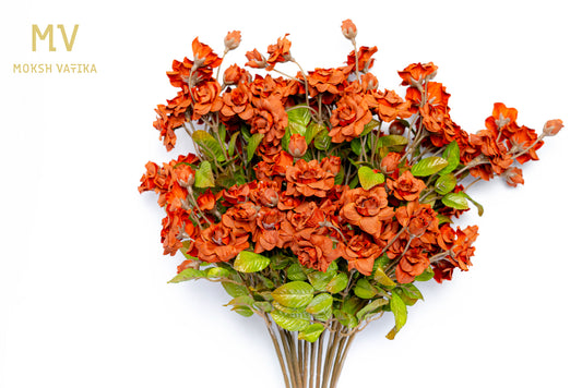 Rust Orange Rose Spray – Set of 6