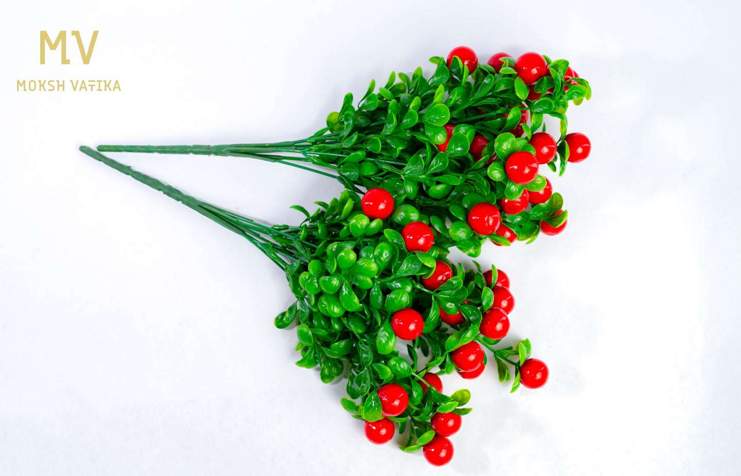 Artificial Red Berry Stem - Set of 2