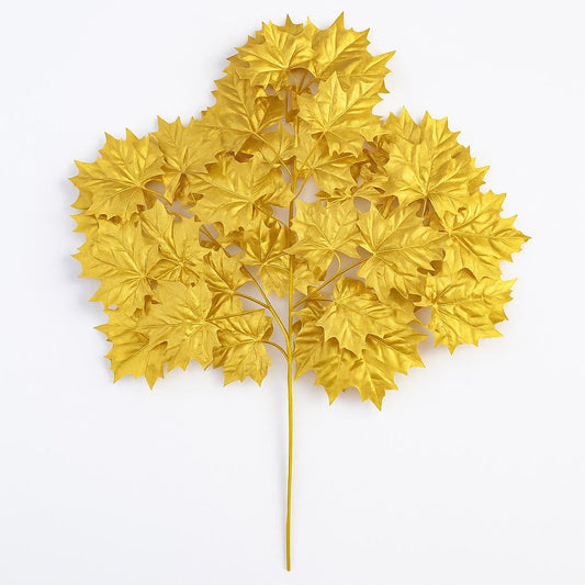 Metallic Gold Maple Leaf Spray – Set of 12
