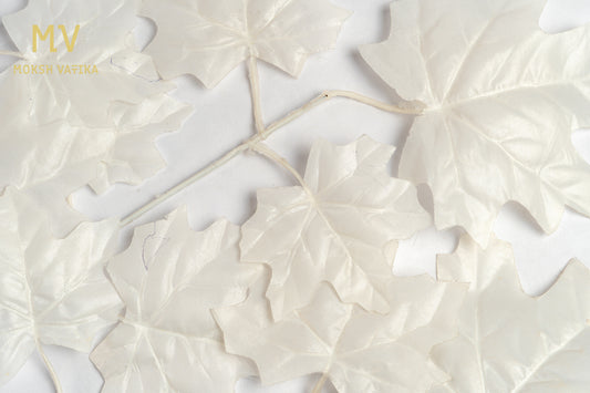 Metallic Silver Maple Leaf Spray – Set of 12