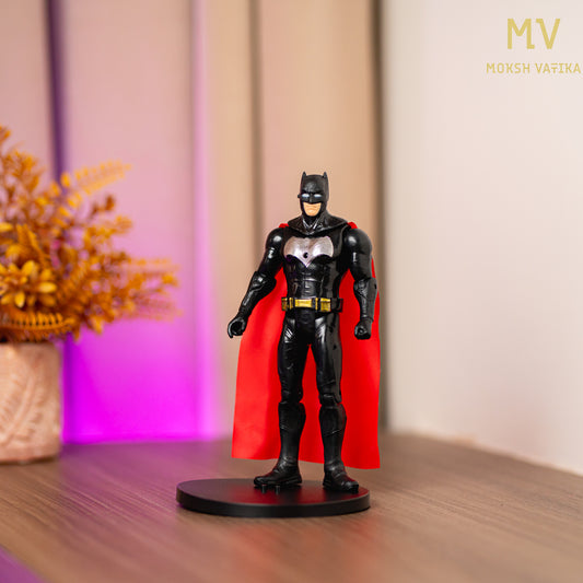 Moksh Vatika Batman Action Figure | 6.5” Black Suit Collectible with Red Cape