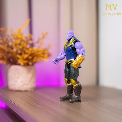 Moksh Vatika Thanos Action Figure Toy | Marvel Supervillain Collectible with Infinity Gauntlet