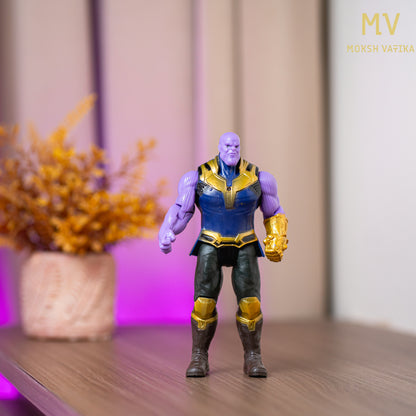 Moksh Vatika Thanos Action Figure Toy | Marvel Supervillain Collectible with Infinity Gauntlet