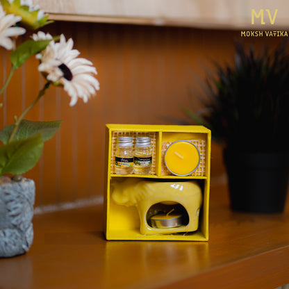 Yellow Elephant Aroma Diffuser Gift Set – Moksh Vatika