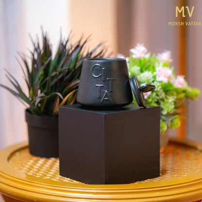 Moksh Vatika CITTA Luxury Black Candle with Lid – Day & Night Edition