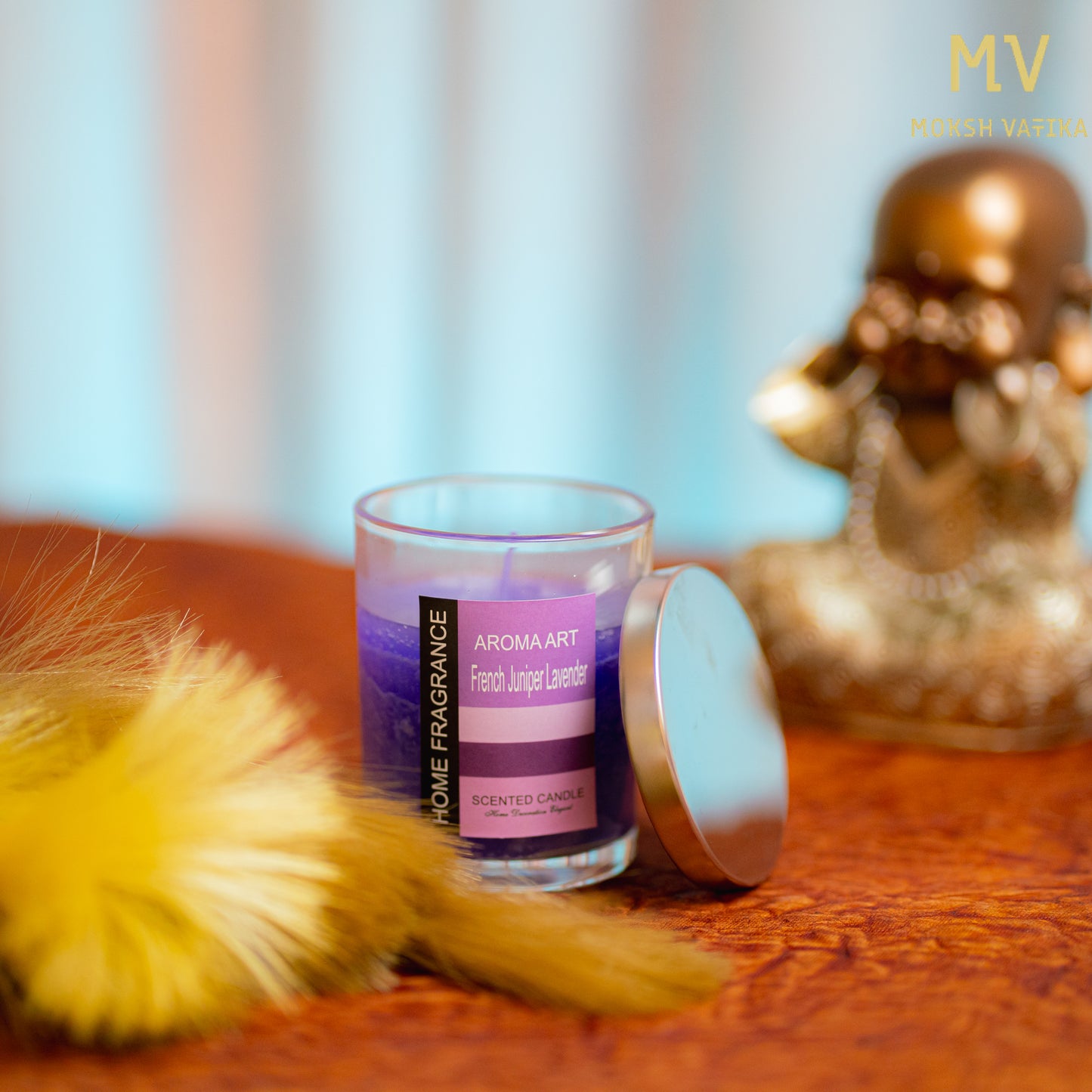 Moksh Vatika Aroma Art Lavender Scented Candle – French Juniper