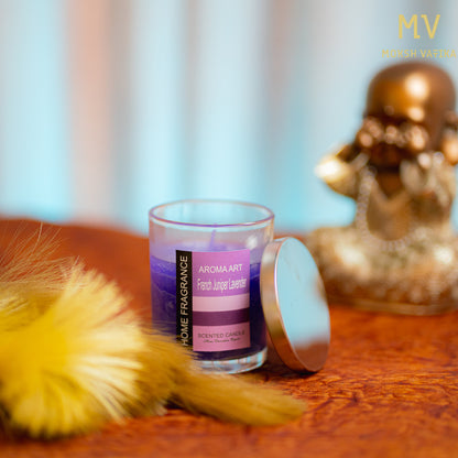 Moksh Vatika Aroma Art Lavender Scented Candle – French Juniper