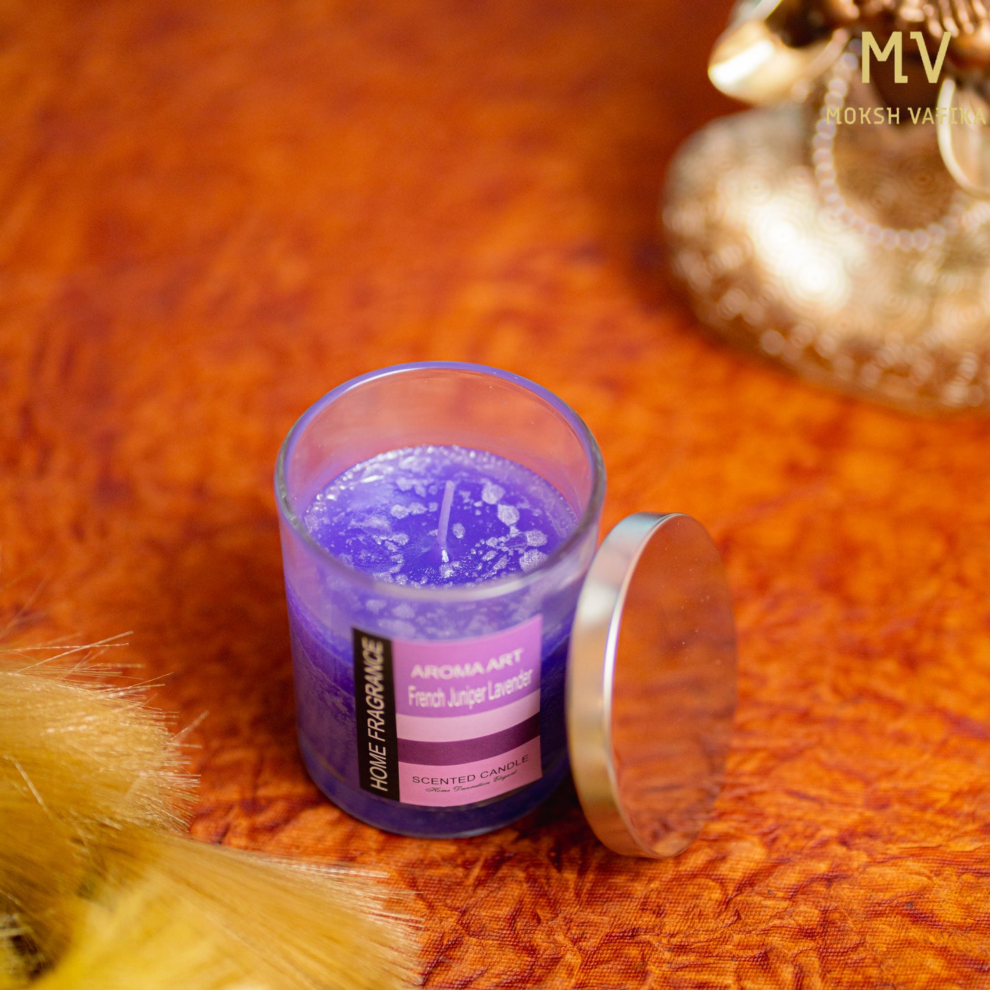 Moksh Vatika Aroma Art Lavender Scented Candle – French Juniper