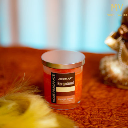 Moksh Vatika Aroma Art Scented Candle – Rose Sandalwood