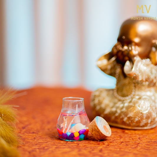 Decorative Gel Candle in Glass Jar with Cork Lid | Moksh Vatika