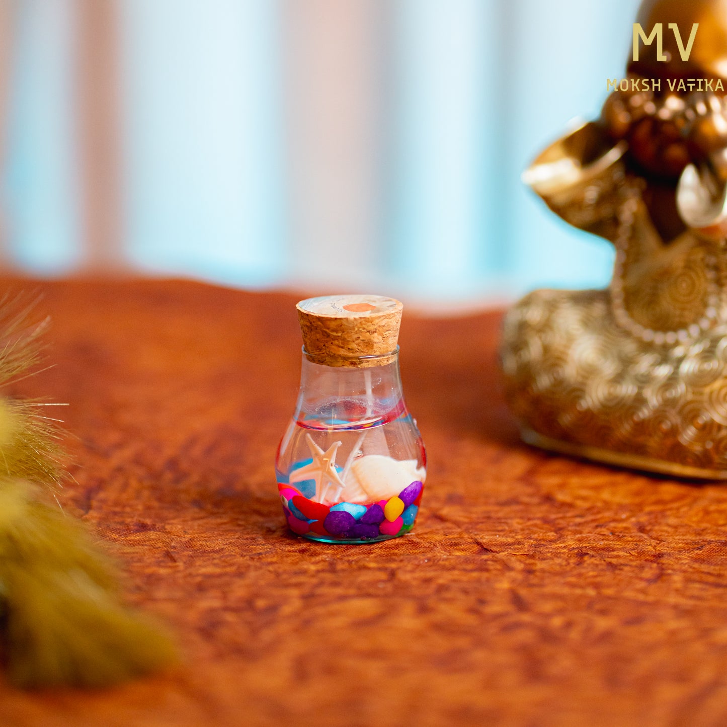 Decorative Gel Candle in Glass Jar with Cork Lid | Moksh Vatika