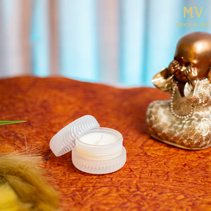 Gardenia Scented Candle in Frosted Glass Jar | Moksh Vatika
