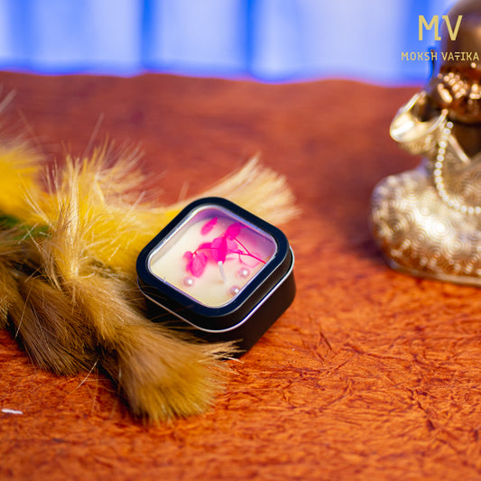 Pink Blossom Botanical Soy Wax Candle in Black Square Tin – Moksh Vatika