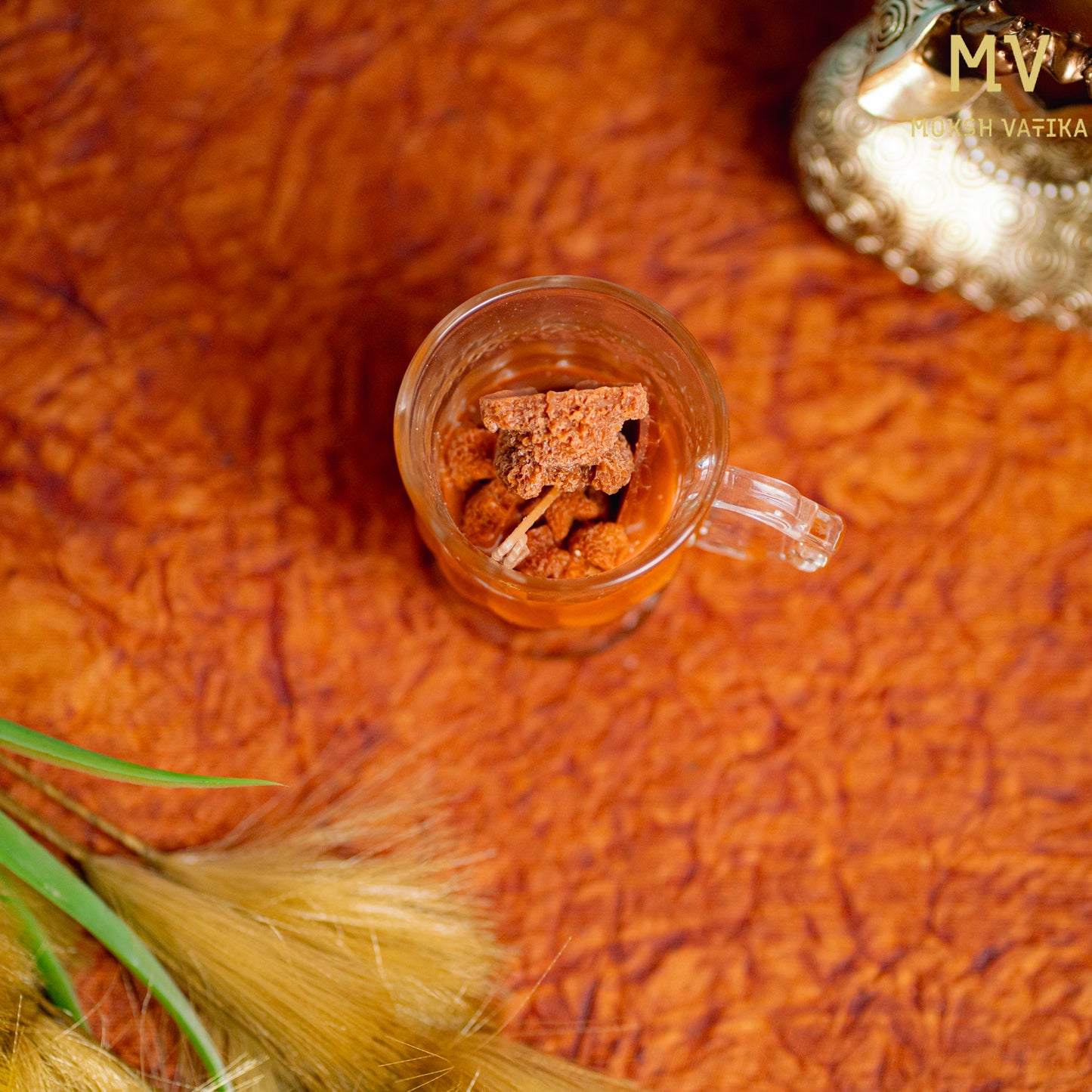 Handmade Glass Mug Candle with Crumble Wax – Moksh Vatika