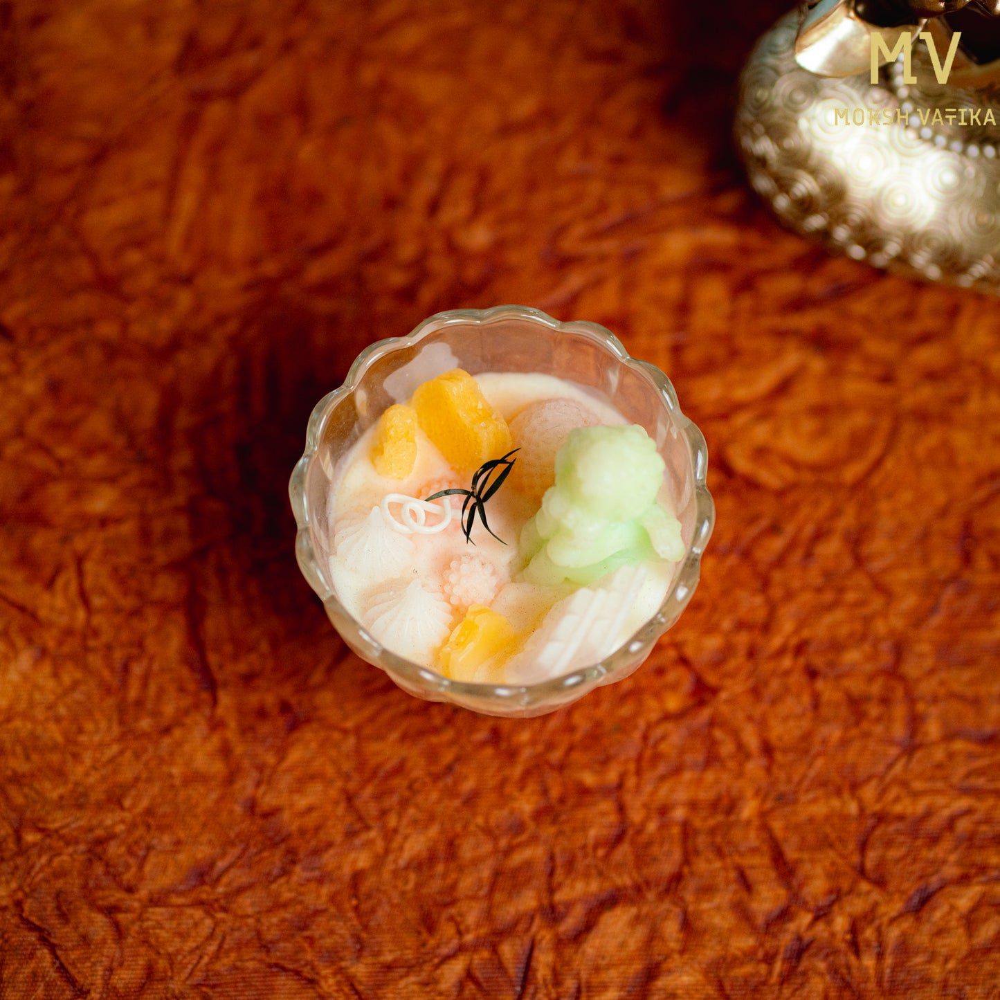 Dessert Bowl Soy Wax Candle with Botanical Toppings – Moksh Vatika