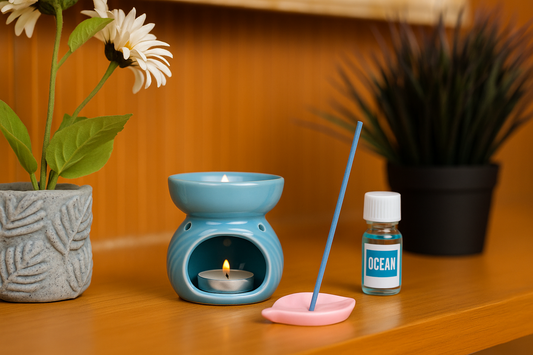 Moksh Vatika Ceramic Aroma Diffuser Gift Set – Ocean Fragrance