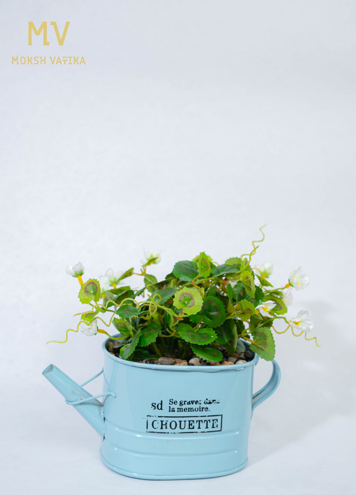 Chouette Tin Planter – White Bloom