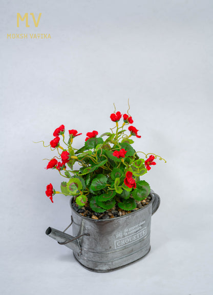 Chouette Tin Planter – Scarlet Bloom