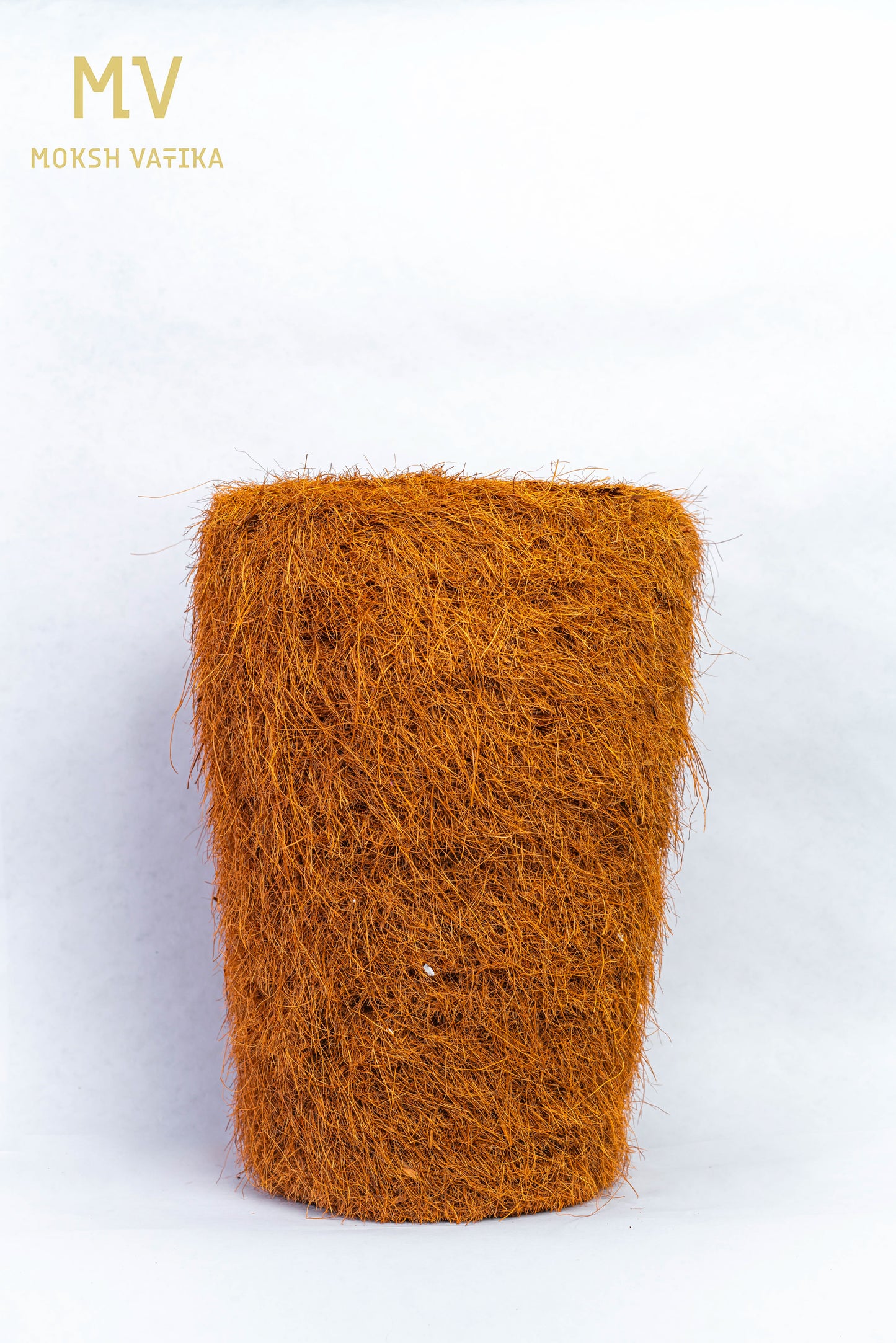 Tall Cylindrical Coir Planter with Wooden Frame