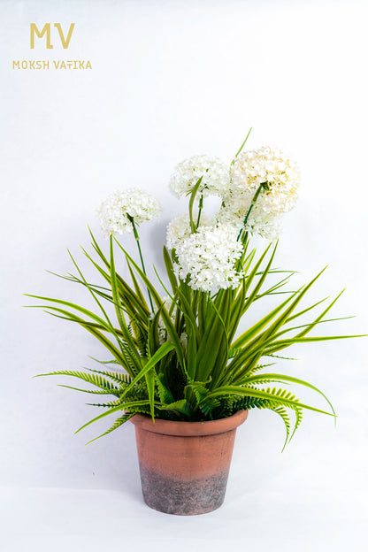 White Bloom Grass Arrangement