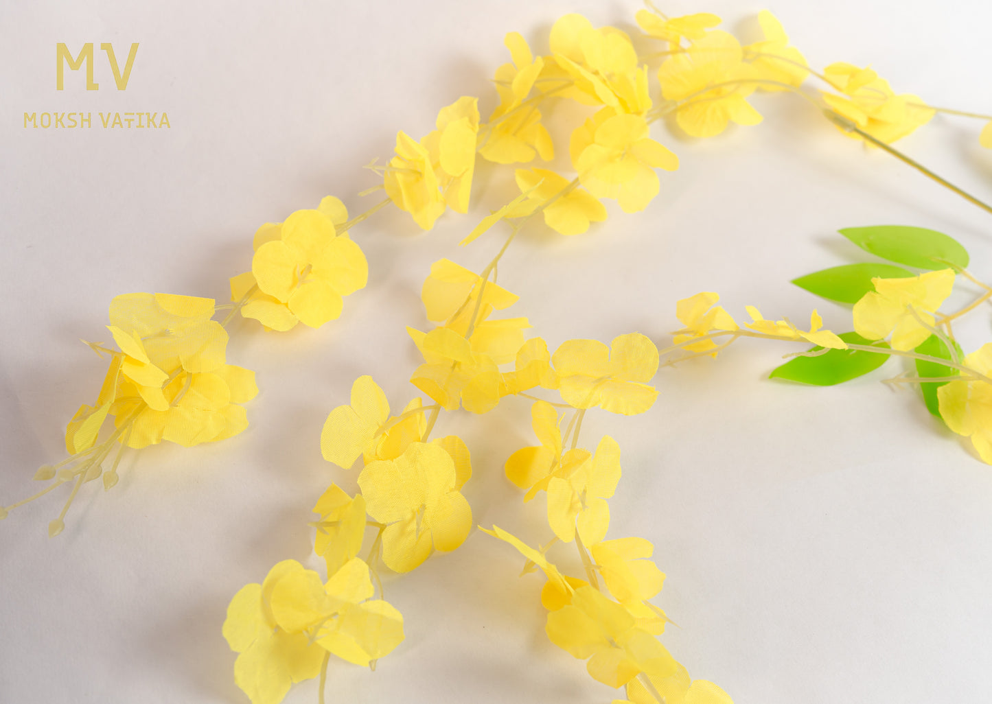 Artificial Wisteria Hanging Flower Orchid Spray Stem – Yellow (set of 6 pieces)