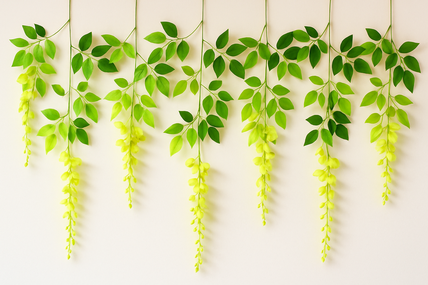 Artificial Wisteria Hanging Flower Orchid Spray Stem – Lemon Green (Set of 6 pieces)