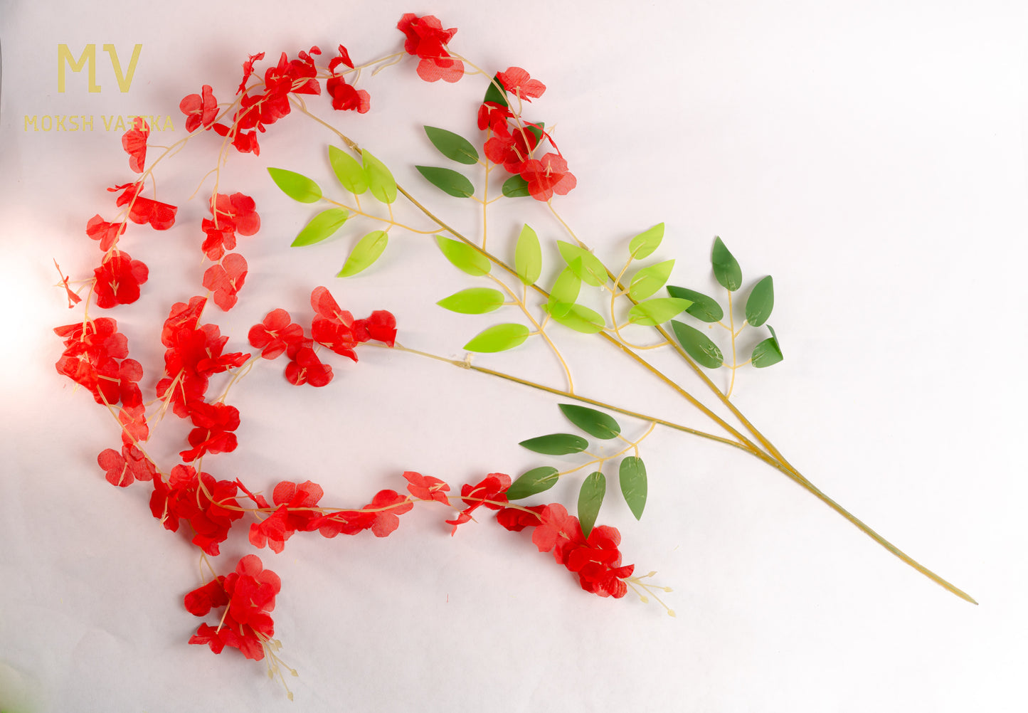 Artificial Wisteria Flower Orchid Spray Stem - Scarlet red (set of 6 pieces)