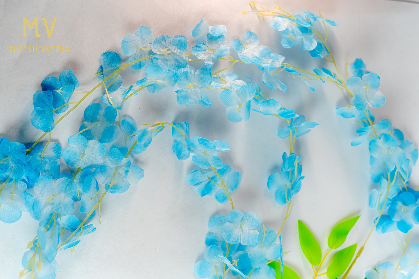 Artificial Wisteria Hanging Flower Orchid Spray Stem - Sky Blue Bloom (Set of 6 pieces)
