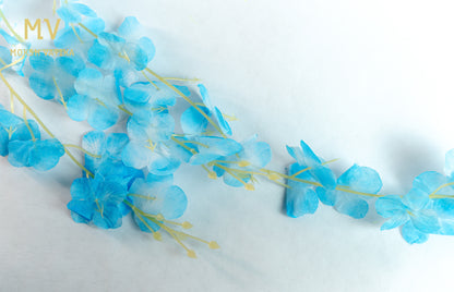 Artificial Wisteria Hanging Flower Orchid Spray Stem - Sky Blue Bloom (Set of 6 pieces)
