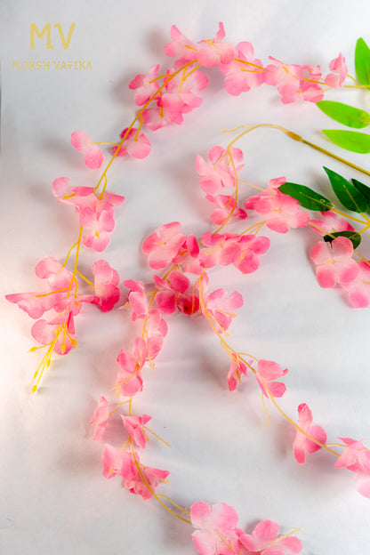 Artificial Wisteria Hanging Flower Orchid Spray Stem – Soft Pink Bloom