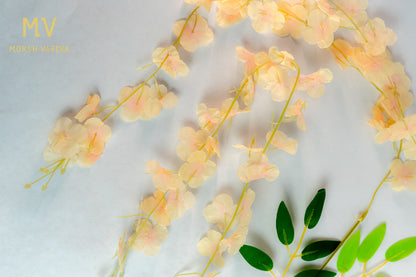 Artificial Wisteria Hanging Flower Orchid Spray Stem – Peach Blush Bloom (Set of 6 pieces)