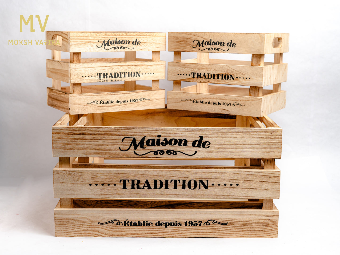 Maison de Tradition Decorative Crate – Set of 3