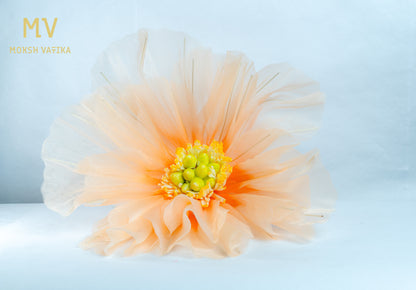 Artificial Tulle Peony Flower – Peach