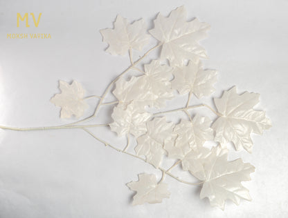 Regal Series – Metallic Silver Maple Leaf Spray Set of 12