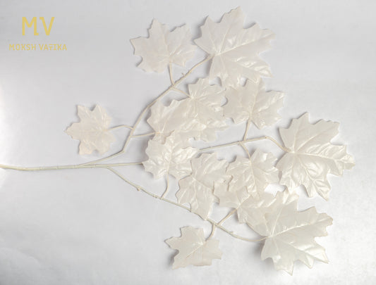 Regal Series – Metallic Silver Maple Leaf Spray Set of 12