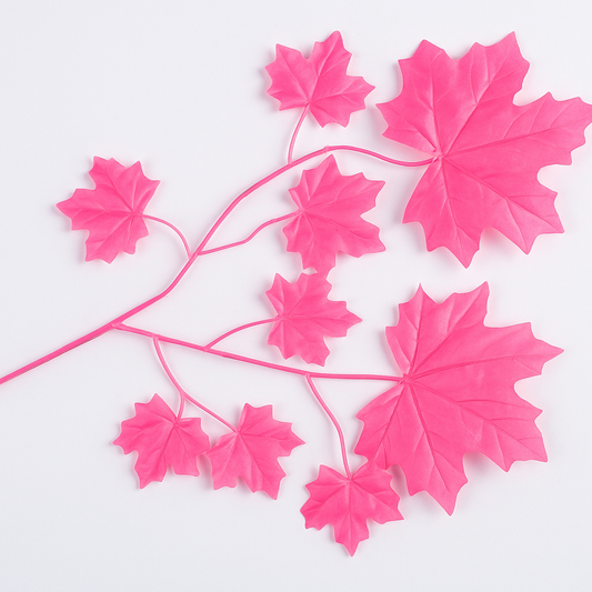 Vibrant Series – Pink Maple Leaf Spray set of 12