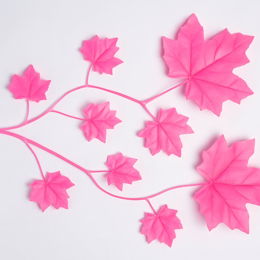 Vibrant Series – Pink Maple Leaf Spray set of 12